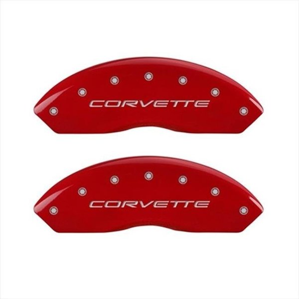 Mgp Caliper Covers MGP Caliper Covers 13007SCV5RD C5 & Corvette Red Caliper Covers - Engraved Front & Rear; Set of 4 13007SCV5RD